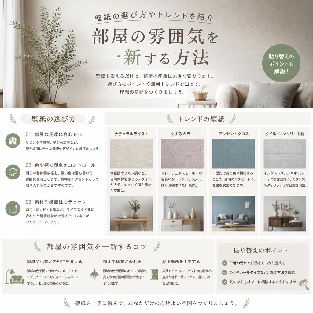 5. 壁紙張替え: お部屋の表情を一新