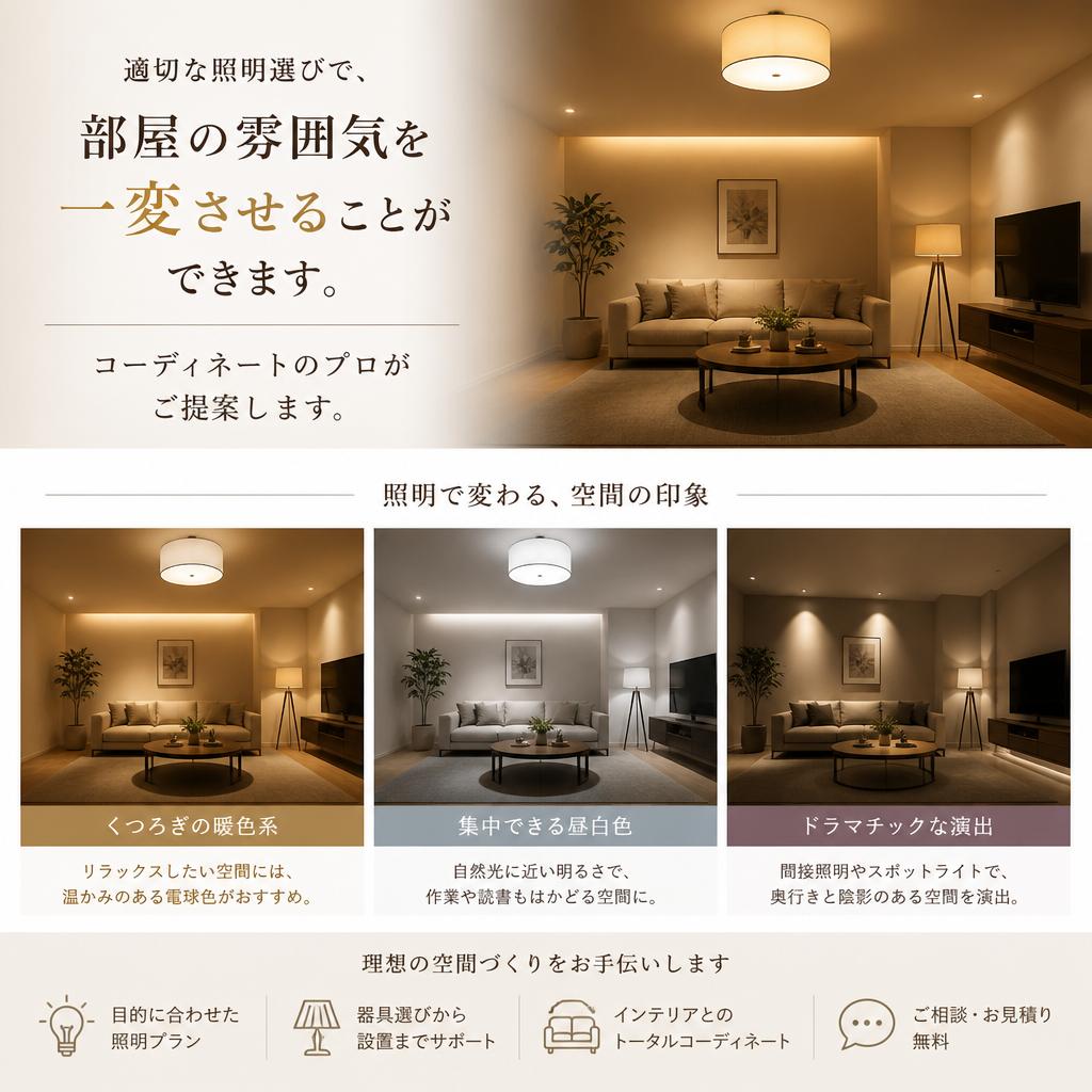 照明による空間の演出